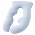 Almohada corporal en U 140 cm de tejido acanalado azul claro para descanso