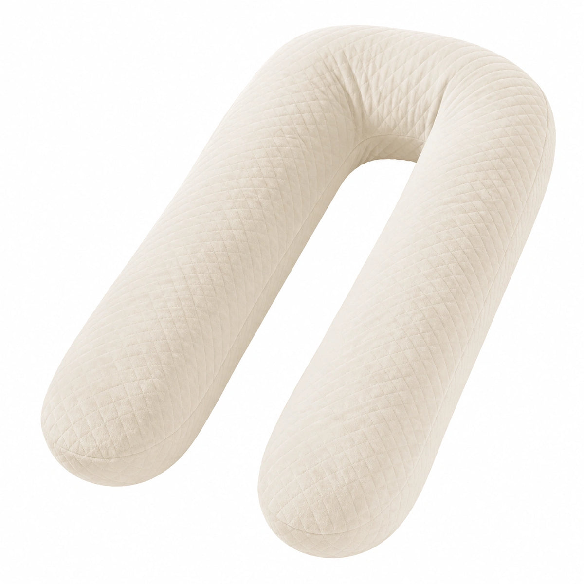Cojín de embarazo en U 140 cm de tejido acolchado crema para descanso corporal