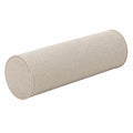 Cojín cilíndrico 15 x 50 cm de tejido beige para apoyo decorativo