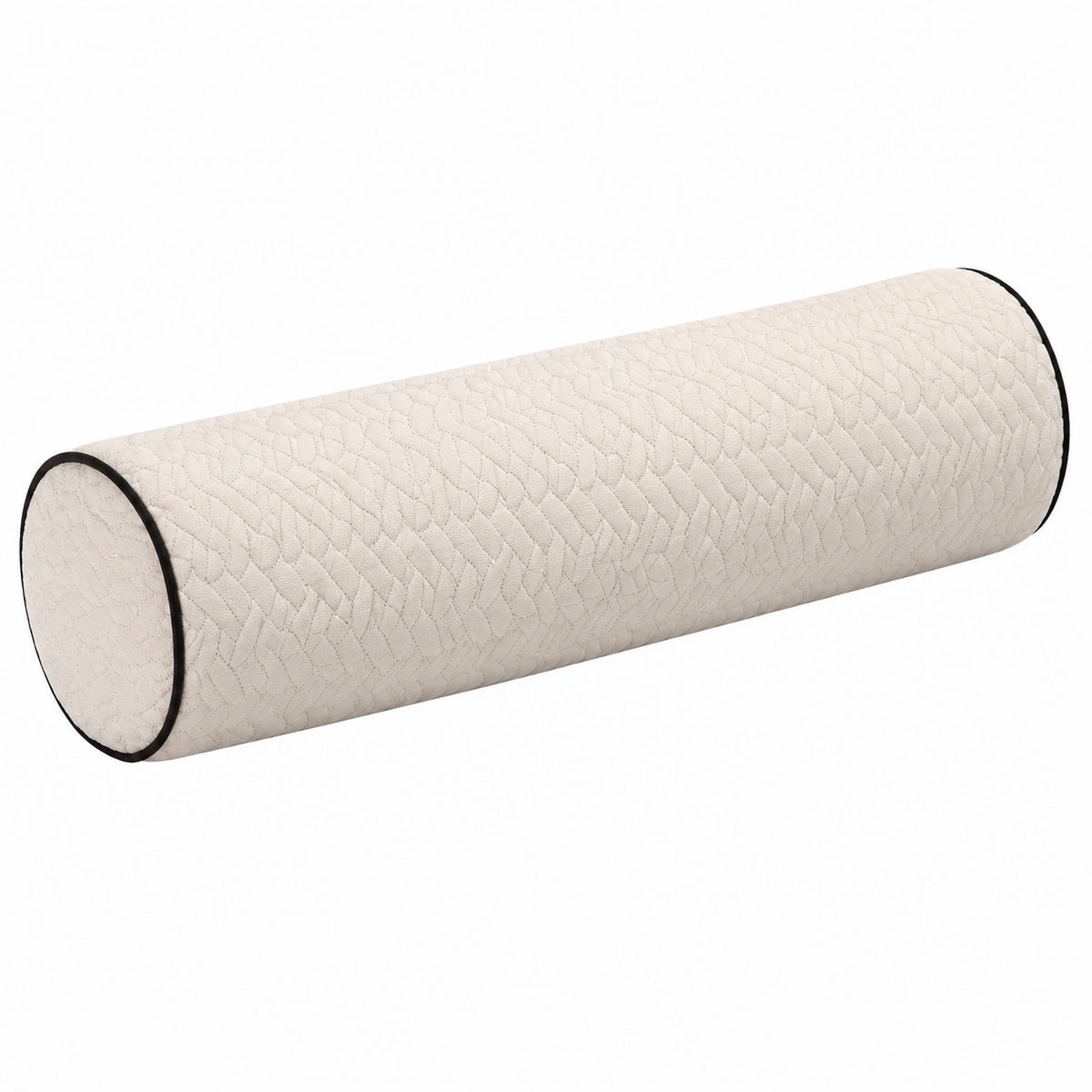Cojín cilíndrico 15 x 50 cm acolchado blanco para apoyo lumbar