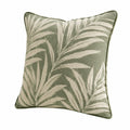 Cojín decorativo 45 x 45 cm textil verde y beige con hojas estilo tropical