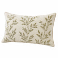 Cojín rectangular 50 x 35 cm de tela beige con estampado botánico decorativo