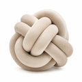 Cojín decorativo anudado 35 cm de tejido suave beige para sofá y cama