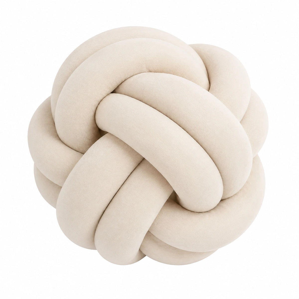 Cojín decorativo de nudo 30 cm en tejido beige suave