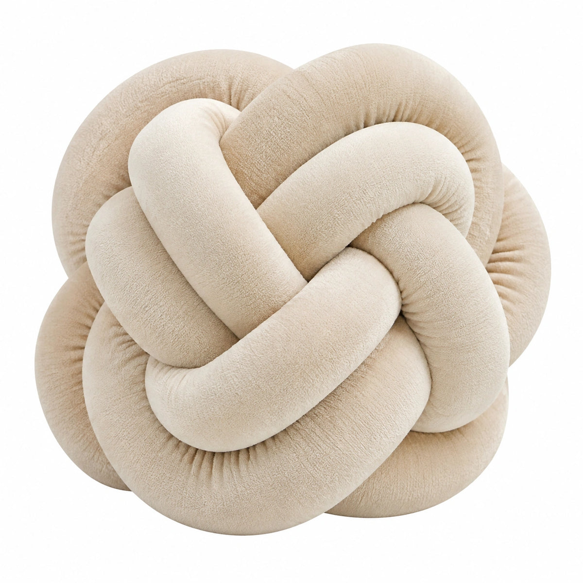 Cojín decorativo de nudo 30 cm de tejido suave beige para sofá estilo moderno