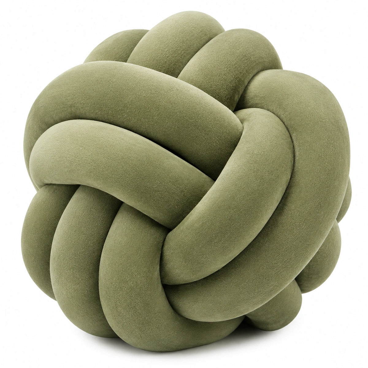 Cojín decorativo de nudo 30 cm - tejido aterciopelado verde para sofá