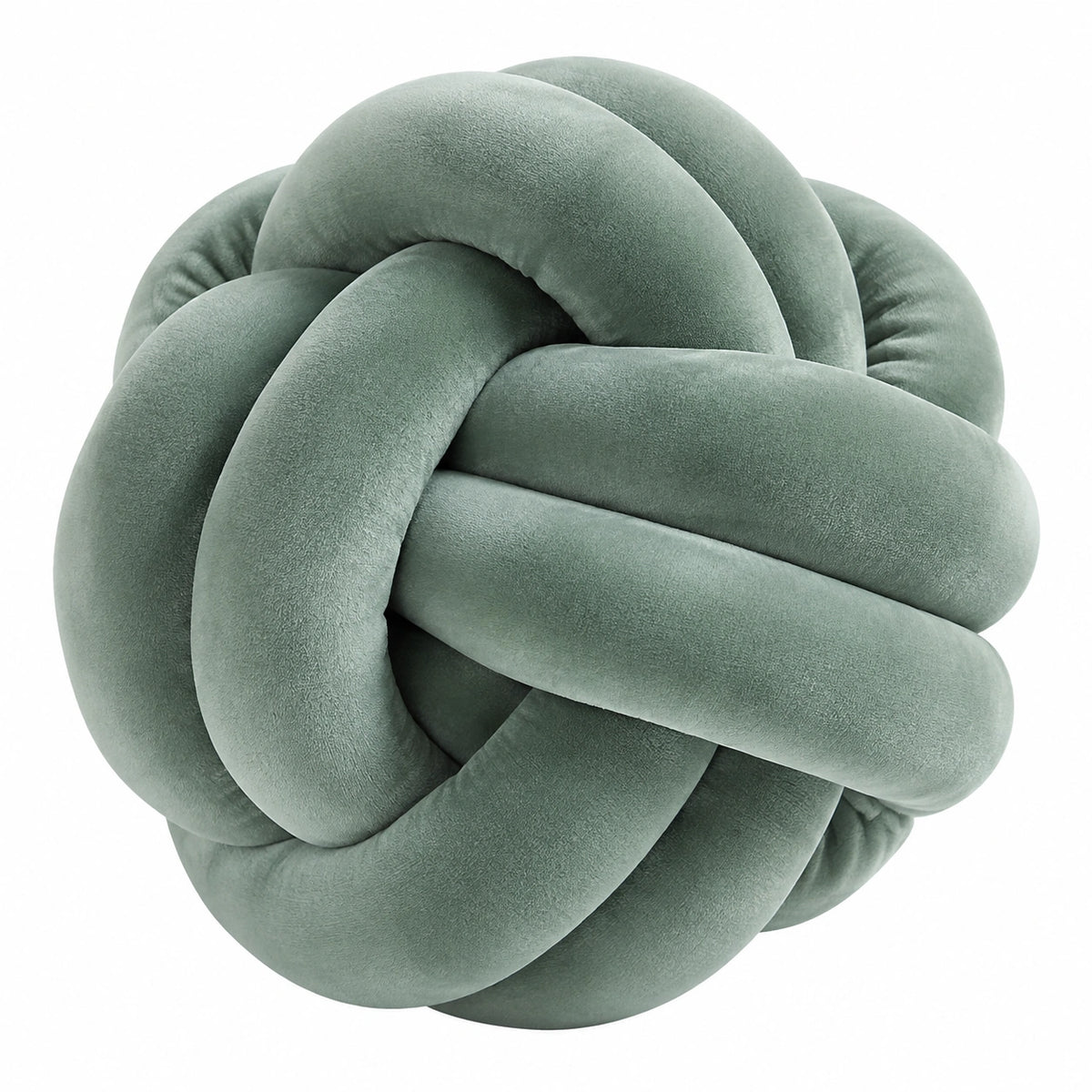 Cojín decorativo de nudo 30 cm en terciopelo verde salvia - suave y moderno