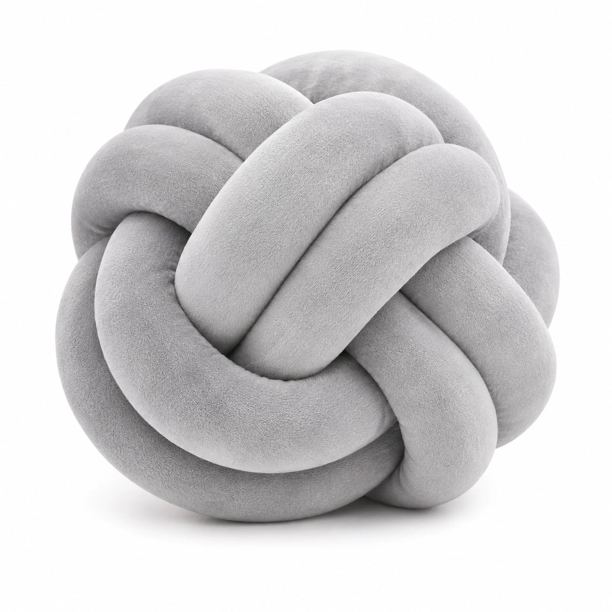 Cojín decorativo de nudo 30 cm de poliéster gris - suave y mullido