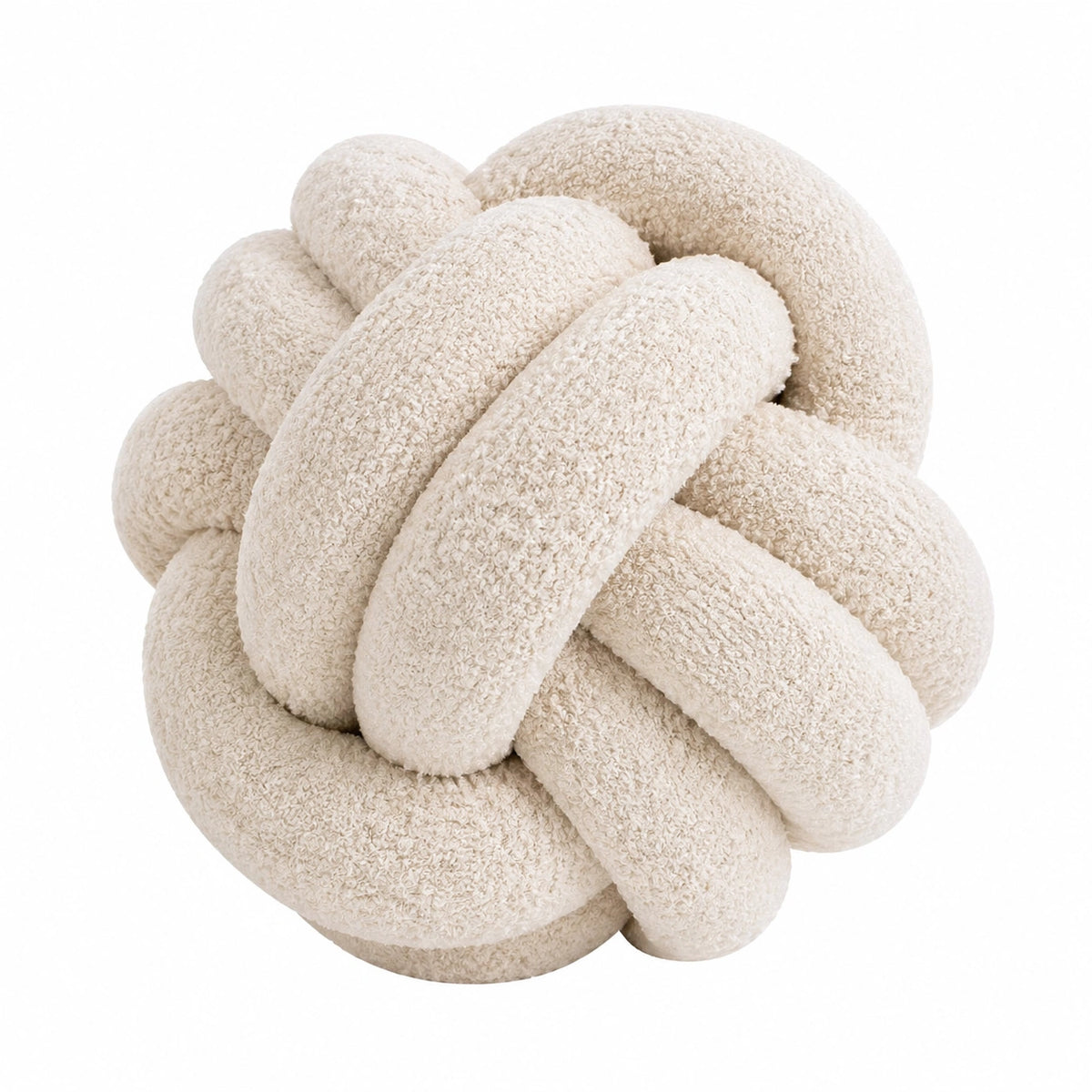 Cojín decorativo de nudo 30 cm de poliéster crema suave